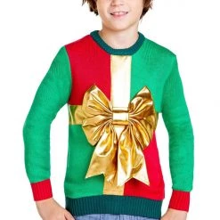 Tipsy Elves Boy's / Girl's Little Present Ugly Christmas Sweater