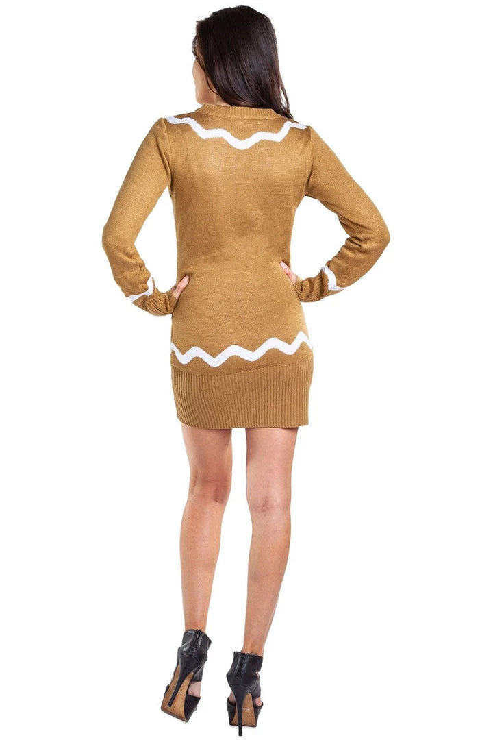 Tipsy Elves Women's Gingerbread Sweater Dress 4 Tipsy Elves Women's Gingerbread Sweater Dress