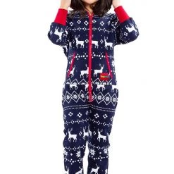 Tipsy Elves Holidays & Occasions Boy's / Girl's Blue Fair Isle Reindeer Jumpsuit