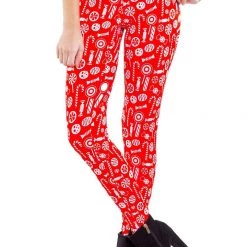 Tipsy Elves Women Christmas Candy Leggings