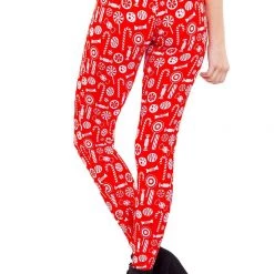 Tipsy Elves Women Christmas Candy Leggings