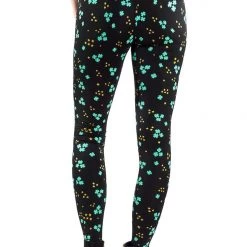 Tipsy Elves Women Metallic Shooting Clover Leggings
