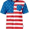 Tipsy Elves Patriotic Men's American Flag Button Down Shirt
