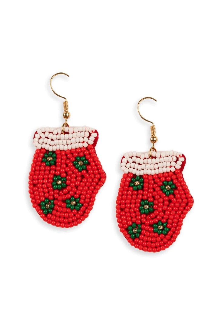 Tipsy Elves Beaded Mittens Earrings Women 1 Tipsy Elves Beaded Mittens Earrings Women