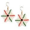Tipsy Elves Women Beaded Snowflake Earrings