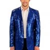 Tipsy Elves Blue Sequin All Over Blazer