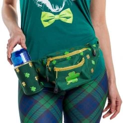 Tipsy Elves Green And Gold Clover Fanny Pack