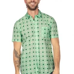 Tipsy Elves Men's Mint Clover Button Down Shirt 5 Tipsy Elves Men's Mint Clover Button Down Shirt