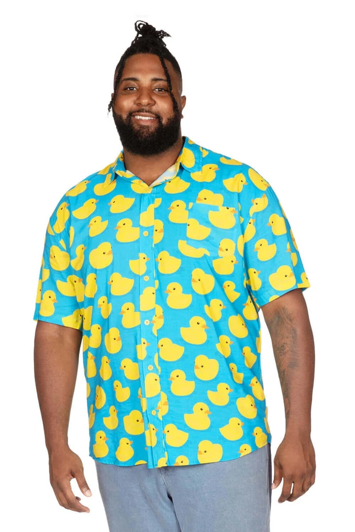 Tipsy Elves Men's Rubber Ducky Hawaiian Shirt 3 Tipsy Elves Men's Rubber Ducky Hawaiian Shirt