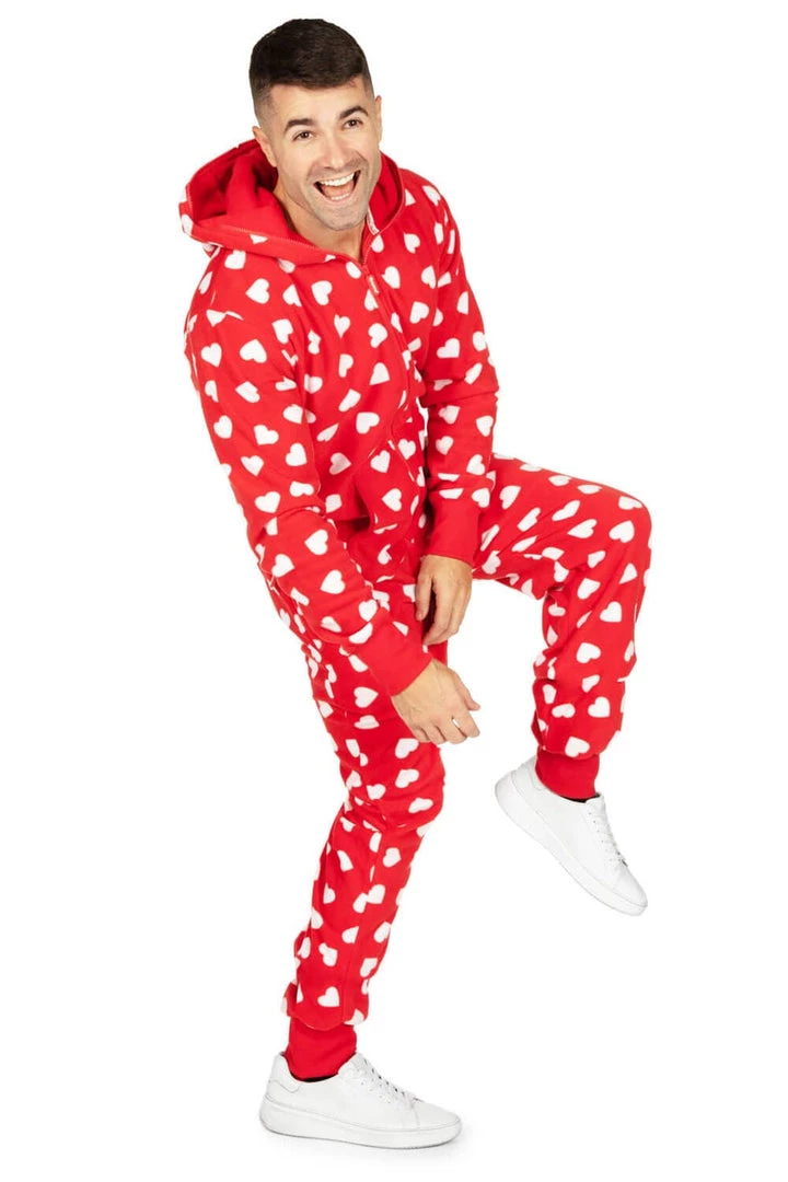 Tipsy Elves Men's Beating Hearts Jumpsuit & Gift Box 3 Tipsy Elves Men's Beating Hearts Jumpsuit & Gift Box