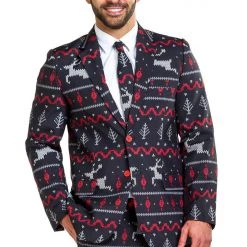 Tipsy Elves Men Rage Deer Blazer W/ Tie