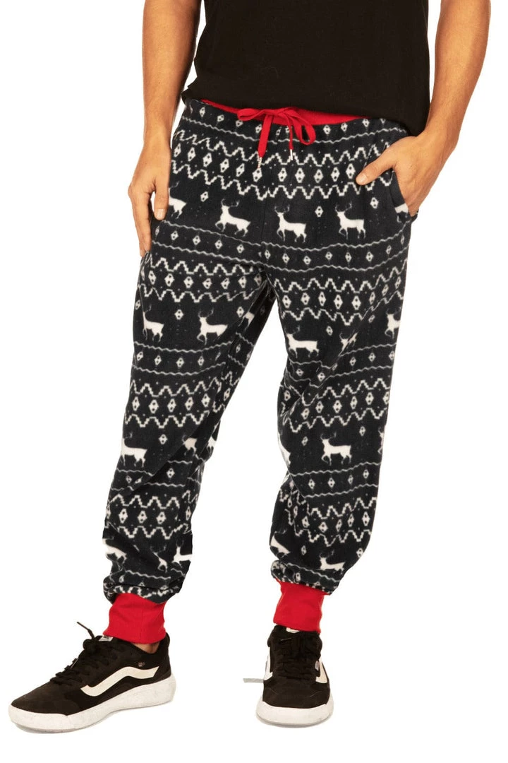Tipsy Elves Men's Blue Reindeer Jogger Sweatpants 1 Tipsy Elves Men's Blue Reindeer Jogger Sweatpants