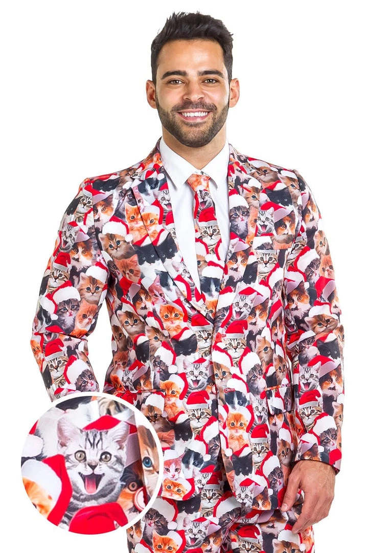 Tipsy Elves Meowy Christmas Blazer W/ Tie 1 Tipsy Elves Meowy Christmas Blazer W/ Tie