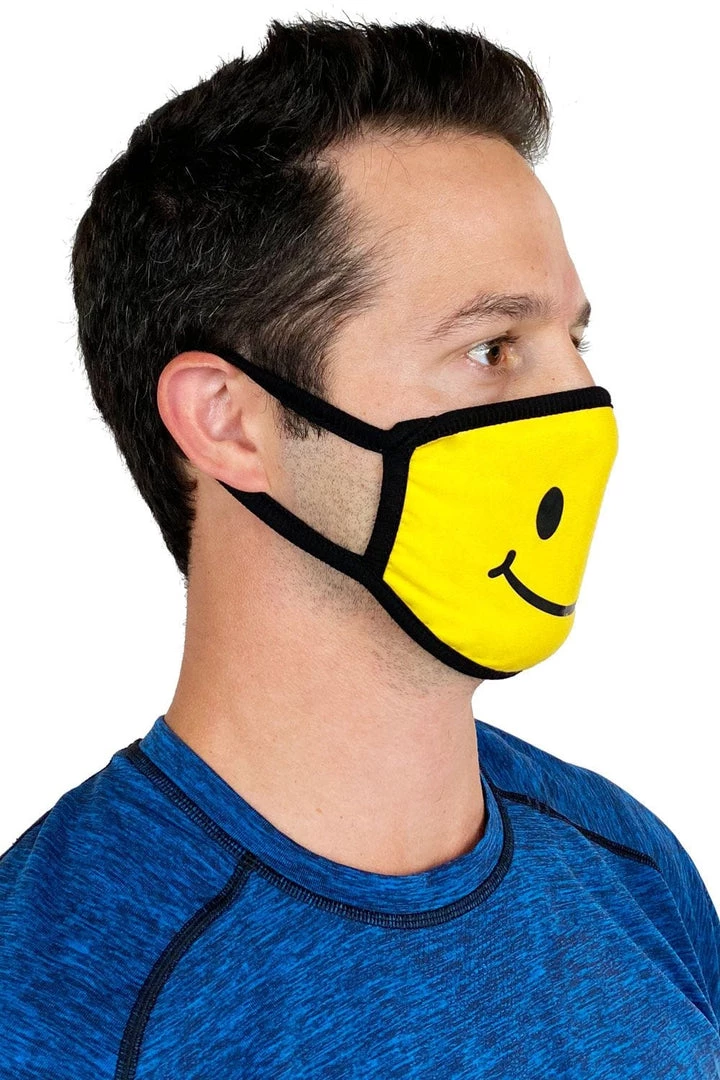Tipsy Elves Smiley Cloth Face Mask (Yellow) Holidays & Occasions 3 Tipsy Elves Smiley Cloth Face Mask (Yellow) Holidays & Occasions