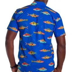 Tipsy Elves Men's Fish Fish Bish Hawaiian Shirt
