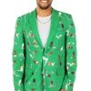 Tipsy Elves Green Sequin Light Blazer Men
