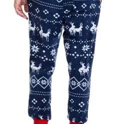 Tipsy Elves Men's Blue Reindeer Climax Jogger Sweatpants
