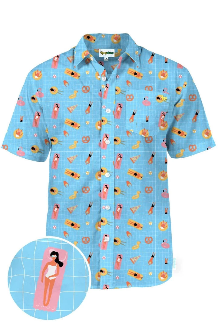 Tipsy Elves Men's Pool Party Hawaiian Shirt 1 Tipsy Elves Men's Pool Party Hawaiian Shirt