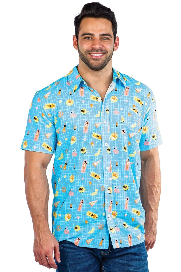 Tipsy Elves Men's Pool Party Hawaiian Shirt 2 Tipsy Elves Men's Pool Party Hawaiian Shirt