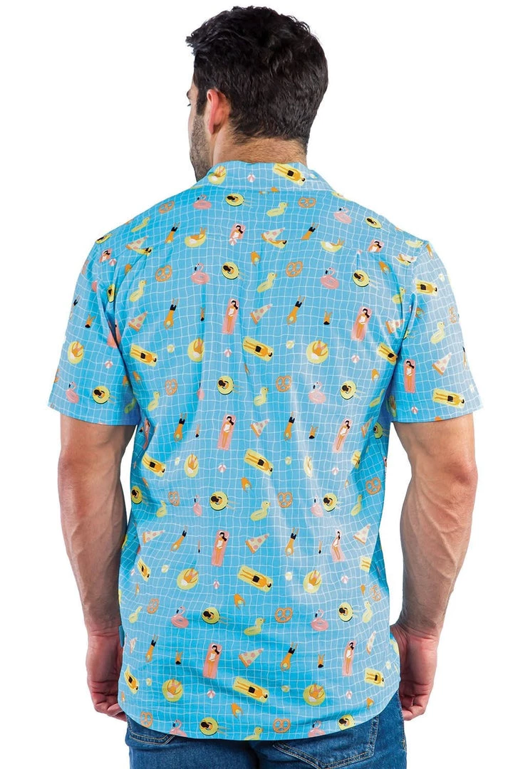 Tipsy Elves Men's Pool Party Hawaiian Shirt 3 Tipsy Elves Men's Pool Party Hawaiian Shirt