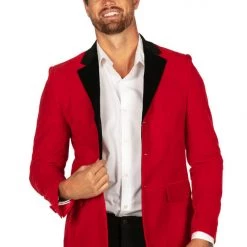 Tipsy Elves Red Velvet Blazer Men