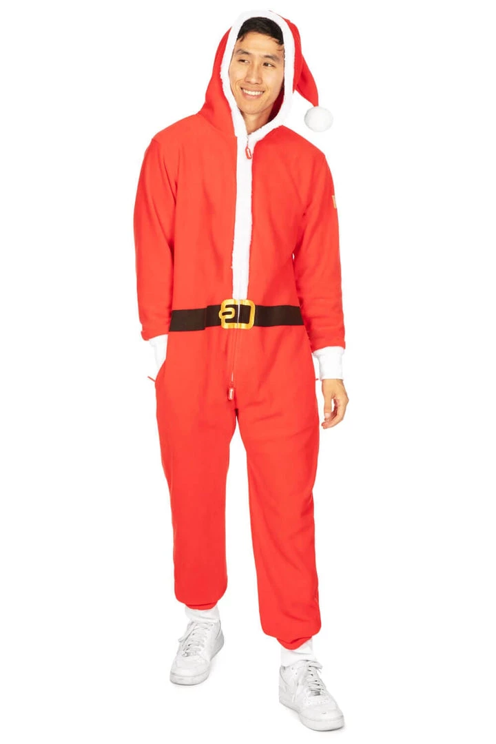 Tipsy Elves Men's Santa Jumpsuit With Fur 1 Tipsy Elves Men's Santa Jumpsuit With Fur