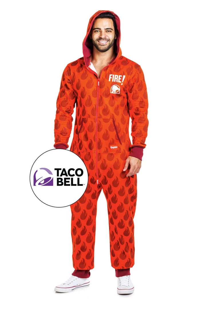 Tipsy Elves Men's Taco Bell Straight Fire Jumpsuit 1 Tipsy Elves Men's Taco Bell Straight Fire Jumpsuit
