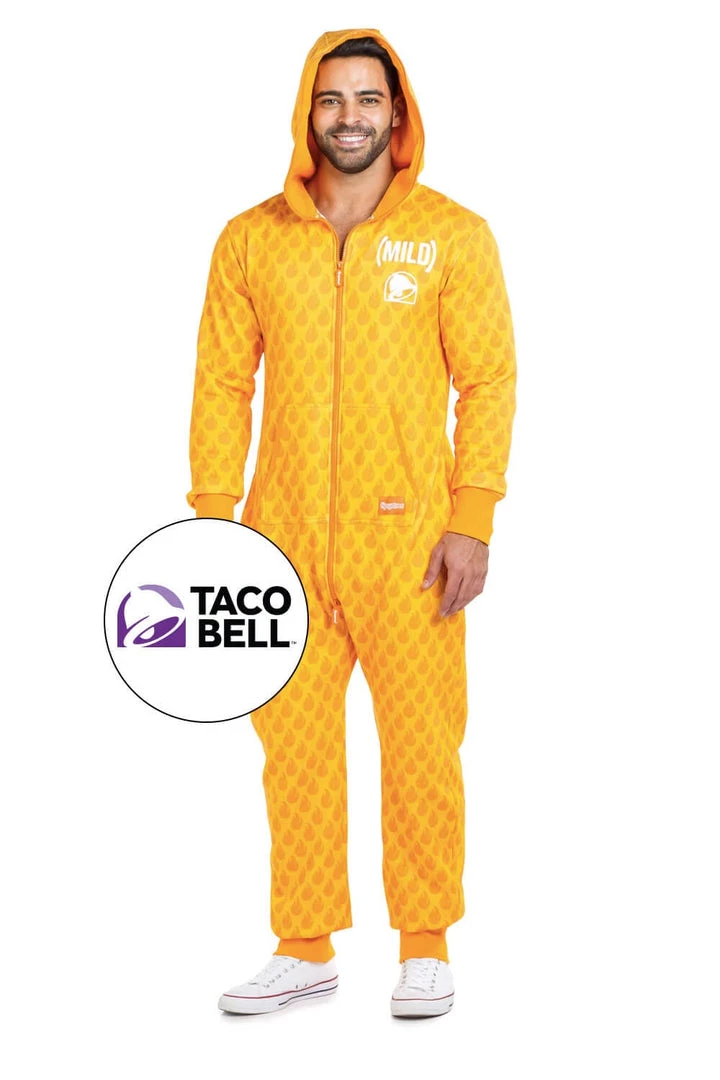 Tipsy Elves Men's Taco Bell Mighty Mild Sauce Jumpsuit 1 Tipsy Elves Men's Taco Bell Mighty Mild Sauce Jumpsuit