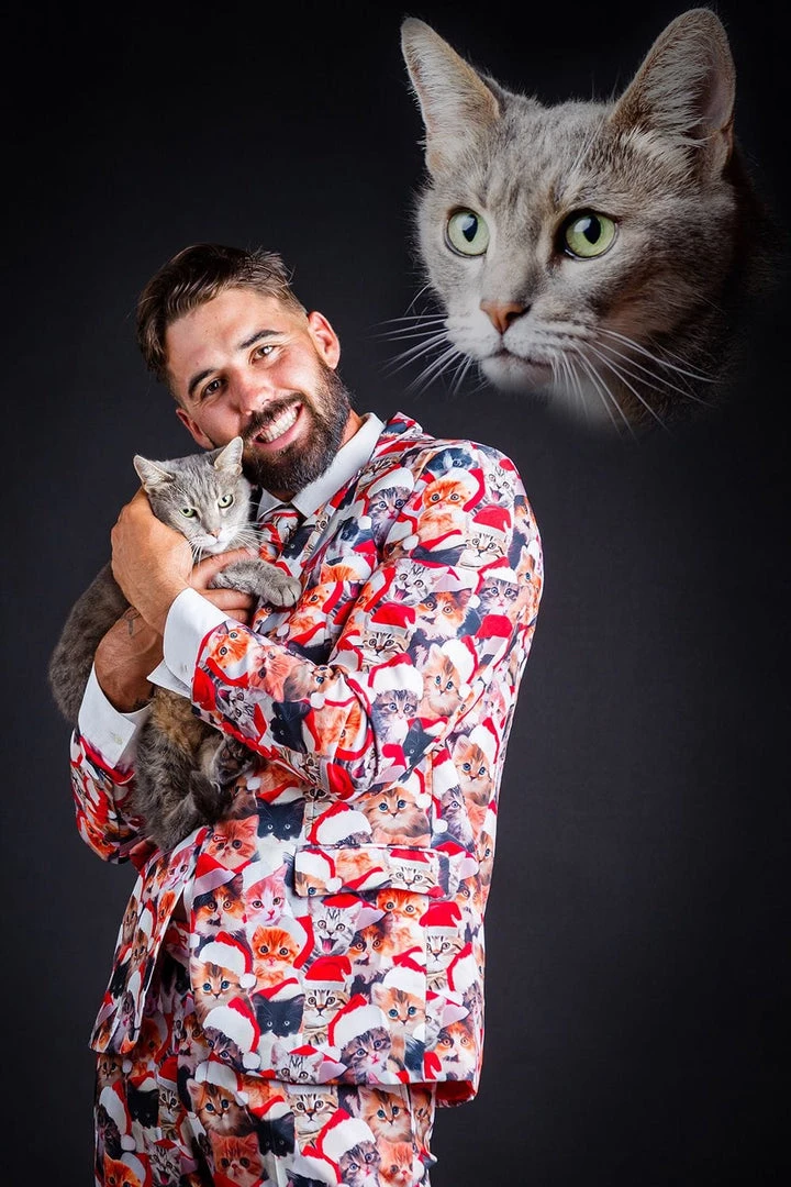 Tipsy Elves Meowy Christmas Blazer W/ Tie 2 Tipsy Elves Meowy Christmas Blazer W/ Tie