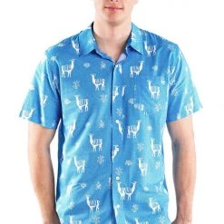 Tipsy Elves Spring Men's No Drama Llama Hawaiian Shirt
