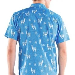 Tipsy Elves Spring Men's No Drama Llama Hawaiian Shirt