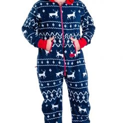 Tipsy Elves Men's Blue Reindeer Jumpsuit