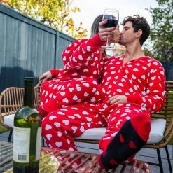 Tipsy Elves Men's Beating Hearts Jumpsuit & Gift Box 10 Tipsy Elves Men's Beating Hearts Jumpsuit & Gift Box