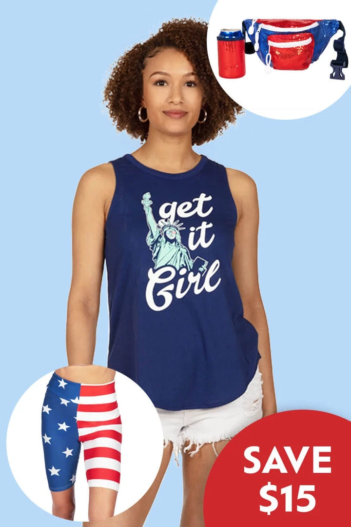 Tipsy Elves Women's Get It Girl Patriotic Bundle 1 Tipsy Elves Women's Get It Girl Patriotic Bundle