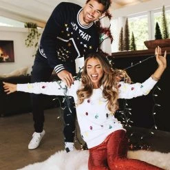 Tipsy Elves Women's Sequin Lights Ugly Christmas Sweater