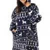 Tipsy Elves Blue Reindeer Blanket Hoodie