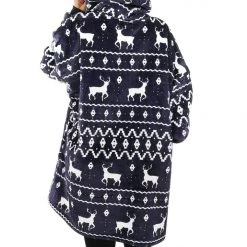 Tipsy Elves Blue Reindeer Blanket Hoodie 13 Tipsy Elves Blue Reindeer Blanket Hoodie