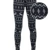 Tipsy Elves Women Black Reindeer Leggings