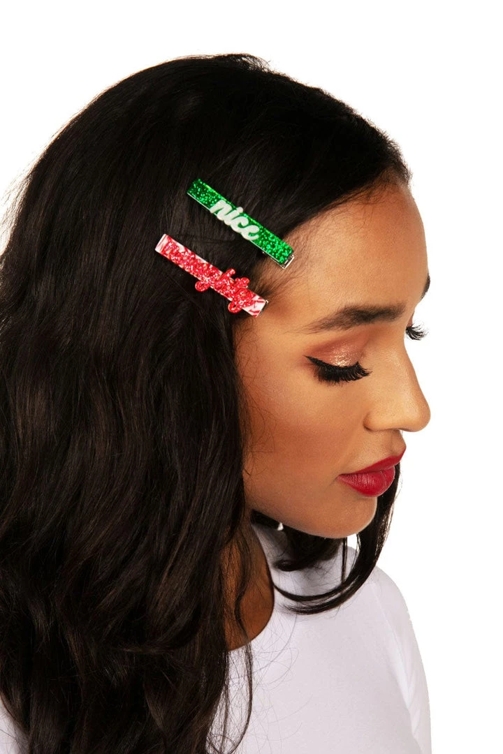 Tipsy Elves Naughty And Nice Christmas Barrettes 1 Tipsy Elves Naughty And Nice Christmas Barrettes