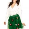 Tipsy Elves Women's Tree Skirt And Cardigan Set