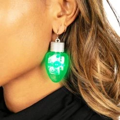 Tipsy Elves Women Light Up Bulb Earrings