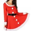 Tipsy Elves Women Santa Spinner Dress With Belt