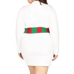 Tipsy Elves Women's Snowman Scarf Plus Size Sweater Dress