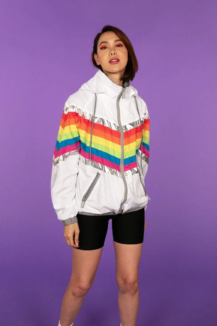Tipsy Elves Rainbow Pro Windbreaker Jacket - Women's Cut 5 Tipsy Elves Rainbow Pro Windbreaker Jacket - Women's Cut
