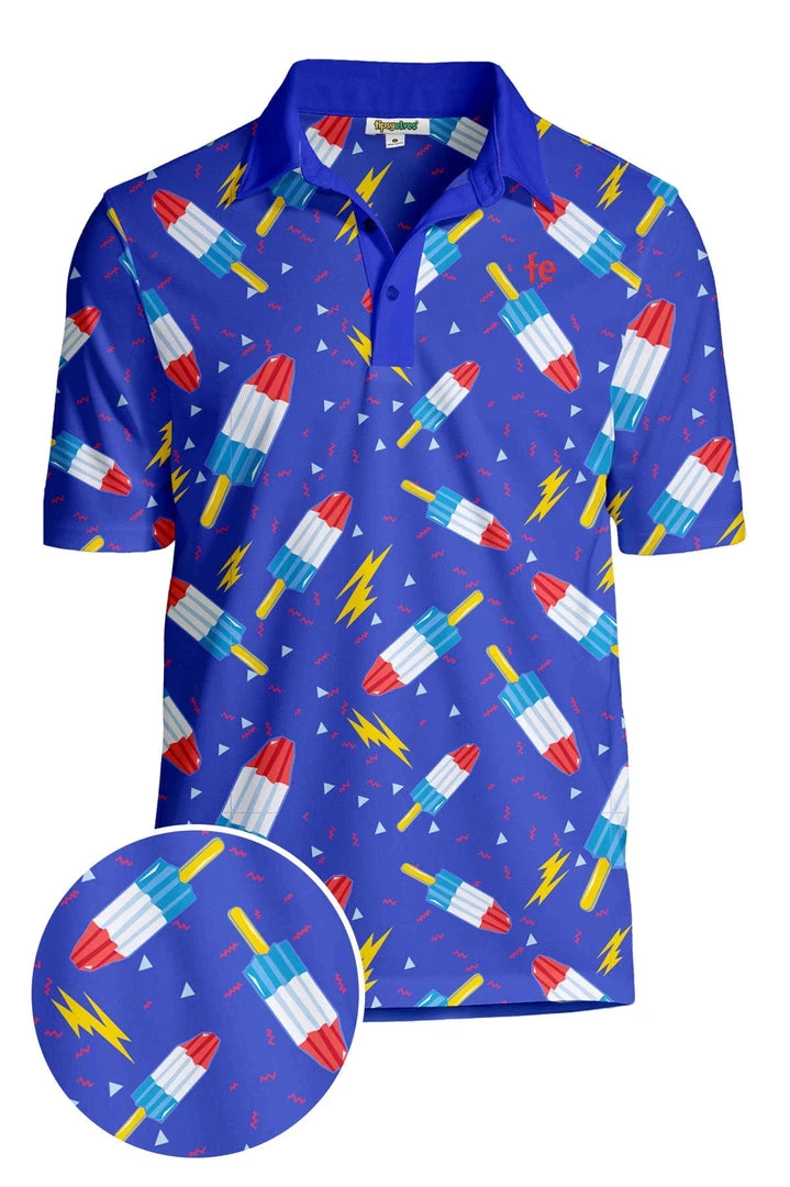 Tipsy Elves Patriotic Men's Grand Finale Golf Polo 1 Tipsy Elves Patriotic Men's Grand Finale Golf Polo