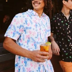 Tipsy Elves Men's Toucan Tango White Hawaiian Shirt