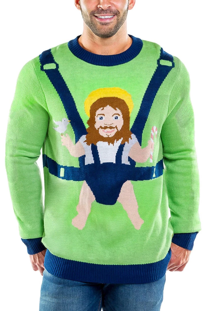 Tipsy Elves Men's Sweet Baby Jesus Ugly Christmas Sweater 1 Tipsy Elves Men's Sweet Baby Jesus Ugly Christmas Sweater