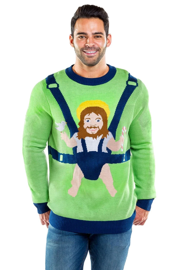 Tipsy Elves Men's Sweet Baby Jesus Ugly Christmas Sweater 3 Tipsy Elves Men's Sweet Baby Jesus Ugly Christmas Sweater