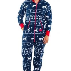 Tipsy Elves Men's Blue Reindeer Jumpsuit