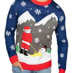 Tipsy Elves Men's Melting Snowman Ugly Christmas Sweater